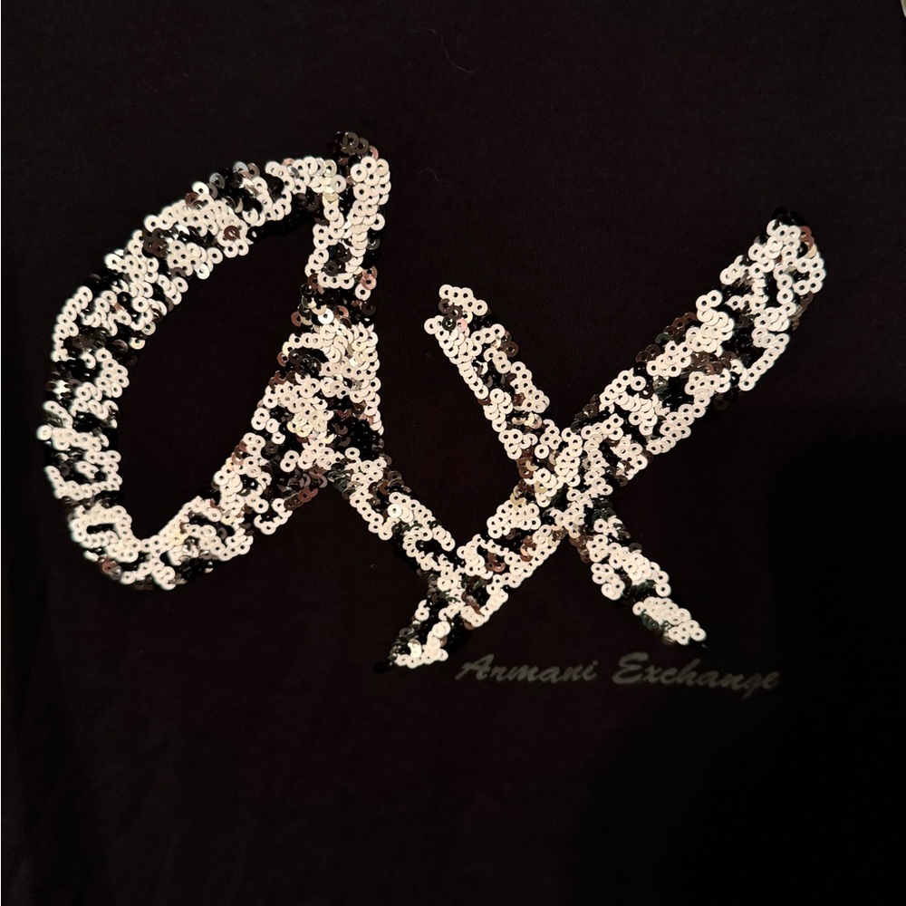 Armani Exchange Black T-Shirt for Women - Picture 3 of 5